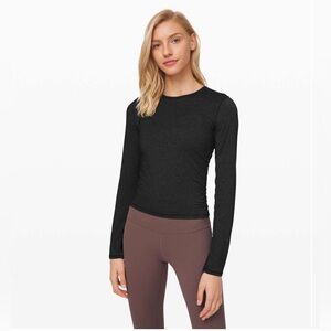 Lululemon Without Pause Long Sleeve | Heathered Black | Size 8